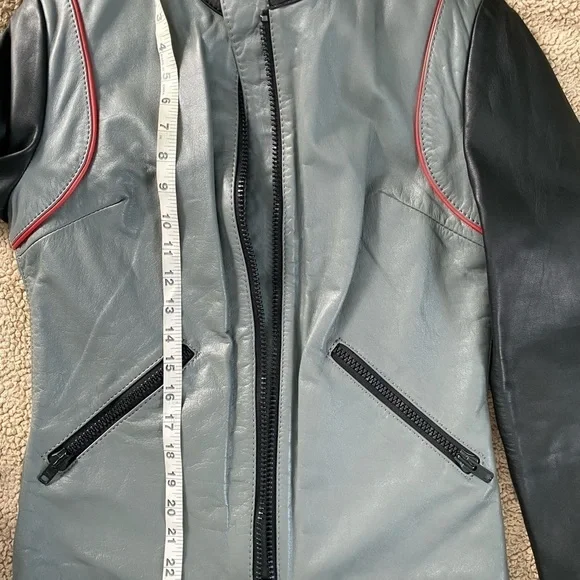 Vintage AMF HARLEY-DAVIDSON 70 Unisex LEATHER 2 tone color Moto BIKER JACKET, 36